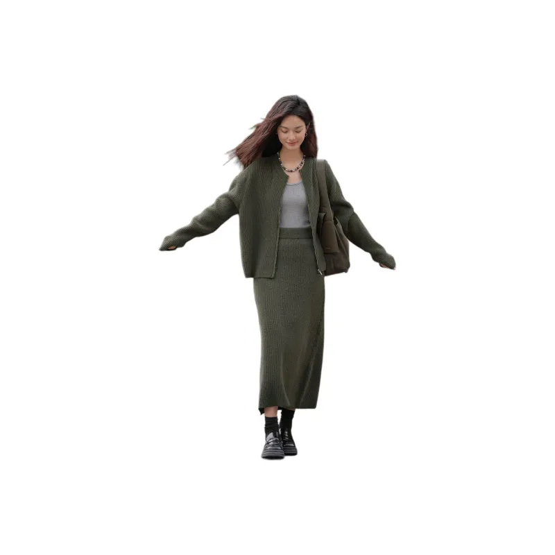 Dme Two Piece Skirt Sets Women's Clothing Sets Green-0