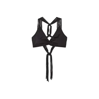 Victoria's Secret VS Archives Swim Macrame Fringe Bralette Bikini Top / B Bikini Women's Black