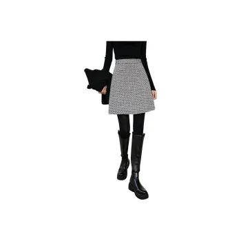 Late White Casual Short Skirts Women's Black