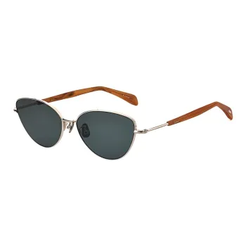 Fakeme Β Titanium Plate Frame Cat Eye Sunglasses Unisex Gold
