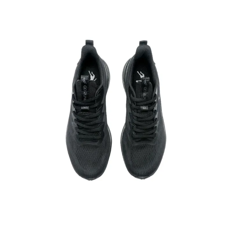 QIAODAN Slip Resistant And Breathable Low Top Casual Running Shoes Men's Black-3