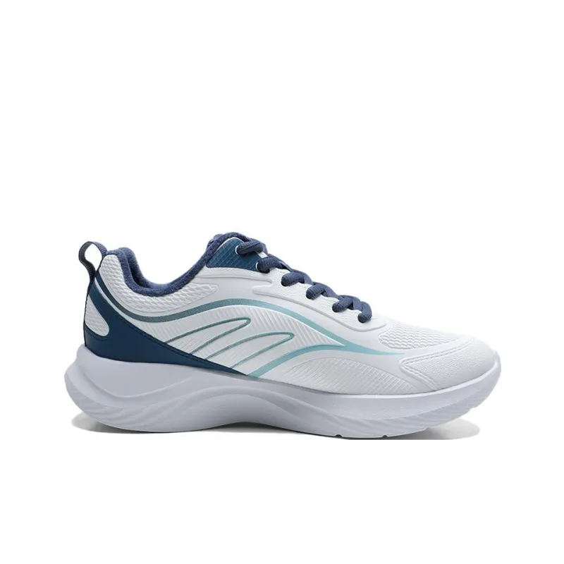 QIAODAN Anti Slip Wear Resistant Low Top Casual Running Shoes Men's White Blue-1