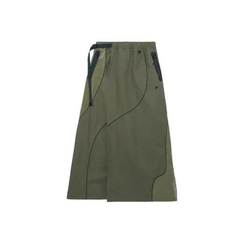 SEMICIRCLE Casual Long Skirt Women's Army Green