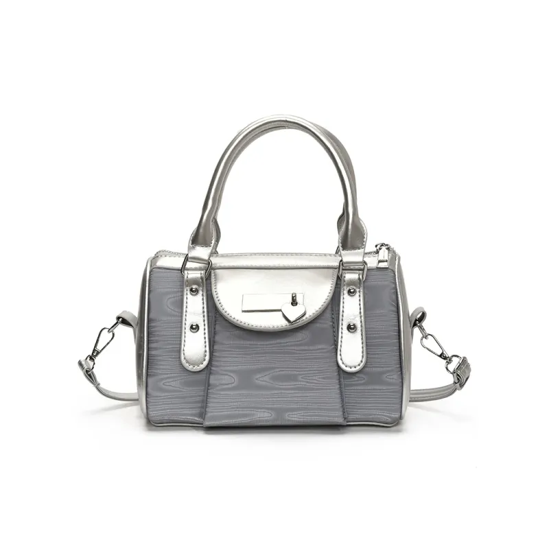 Homeboisportclub PU One Shoulder Handbag Women's Black/Pink/Silver-8