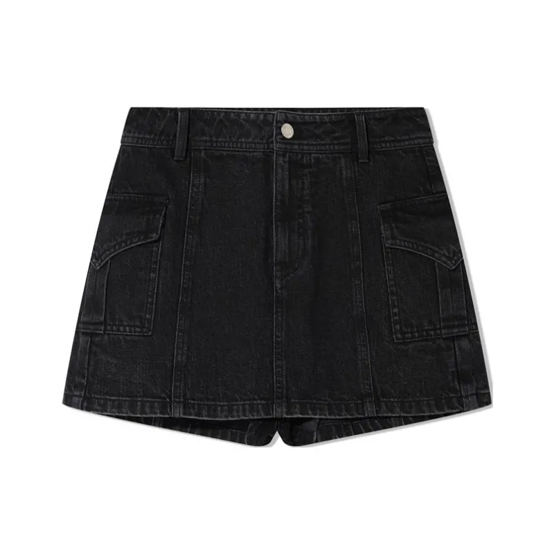 COVERINS Denim Shorts Women's Dark Gray-0
