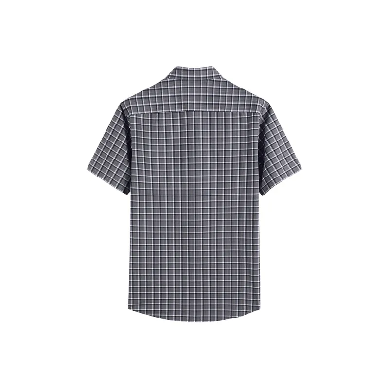 DIDIBOY T Shirts Men Gray Plaid-1