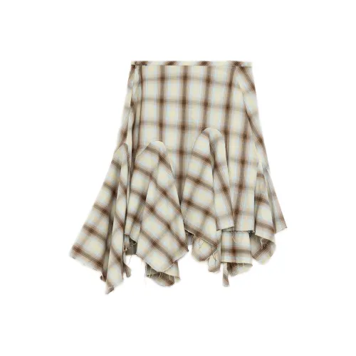 FIRELADY FUR Casual Short Skirts Women's Blue Plaid