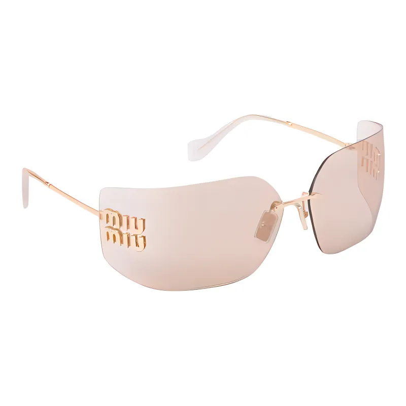 MIU MIU Logo plaque Wraparound frame Sunglasses-1