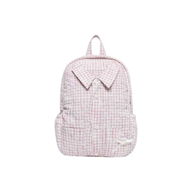 MostwantedLab Polyester Backpack Medium Size Women's Pink Purple/Navy Blue-0
