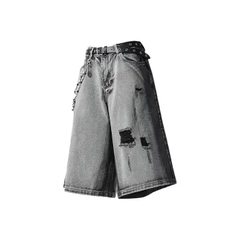 CEMOZI MC Denim Shorts Unisex Black Gray Color