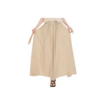 PZGE SS24 Casual Long Skirts Women's Khaki Green