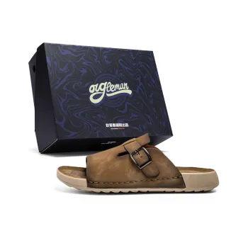 OUGLEMEN Slip Resistant Odor Resistant Abrasion Resistant Slide Slippers Men's