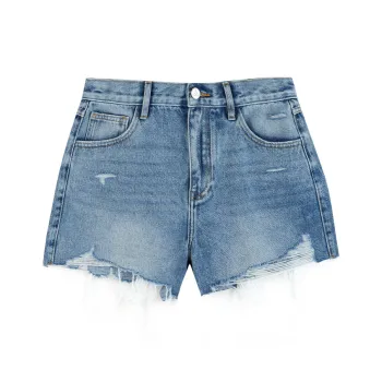 Fun x SHINUBI LIANMINGKUAN Denim Shorts Women's Denim Blue