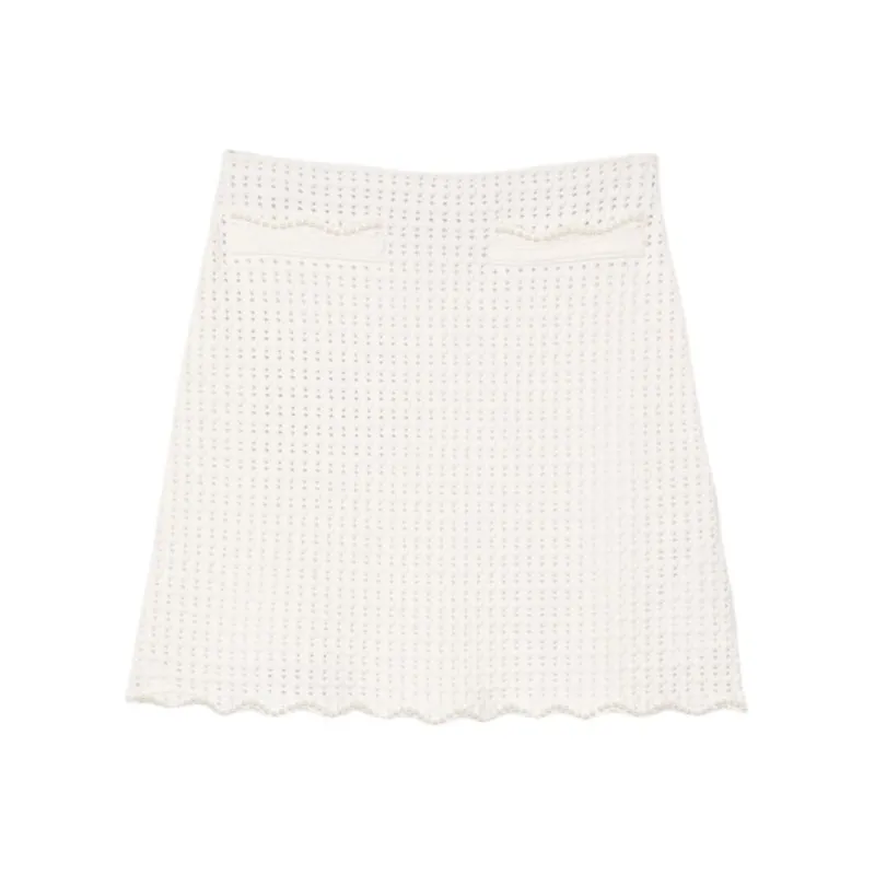 Sandro Open knit Mini Skirt-0