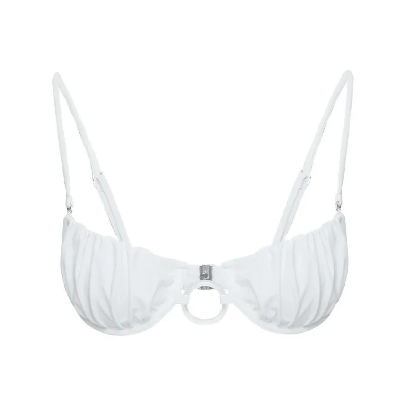 PRINCESS POLLY MIKI UNDERWIRE RING BIKINI TOP Bikini Women's White/White-0