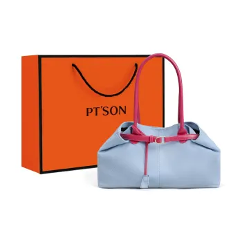 PT'SON Fabric Underarm Shoulder Bag Regular Women's Light Blue & Pink