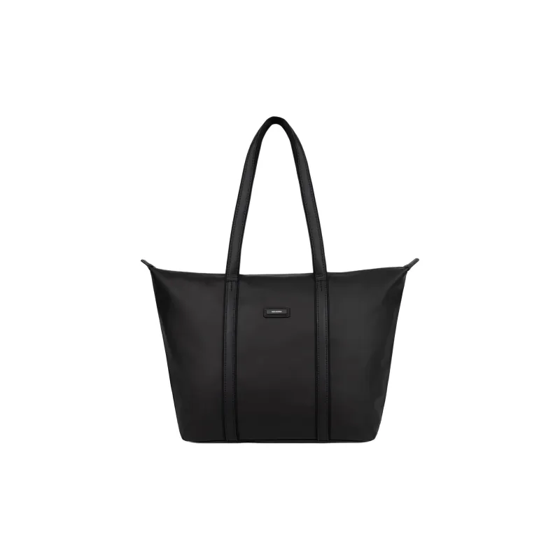 H HEXAGONA PARIS Polyurethane Tote Bag, Shopping Bag, Shoulder Bag Women's Black-0