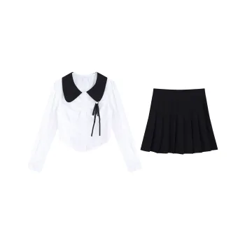 SNZX Skirt Set Women's White+Black