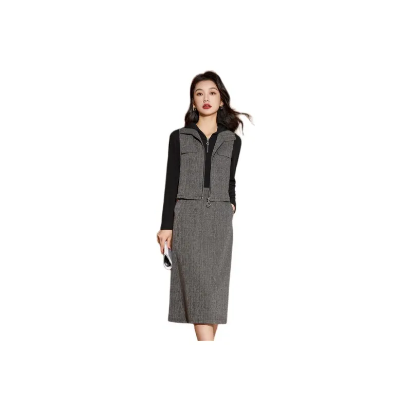 Mylan Two Piece Skirt Sets Women's Black-0