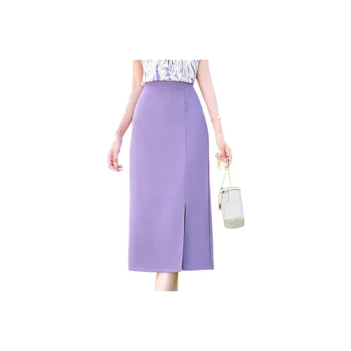 Like The Age Of Water Casual Long Skirt Women's Purple