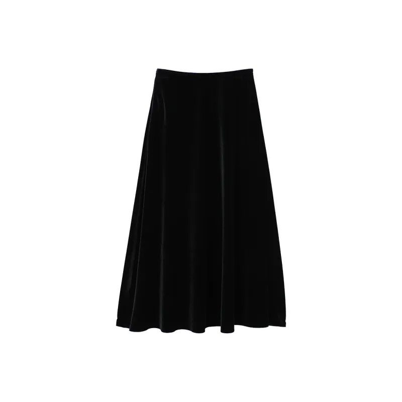 XIANGYING Casual Long Skirts Women's Black-0