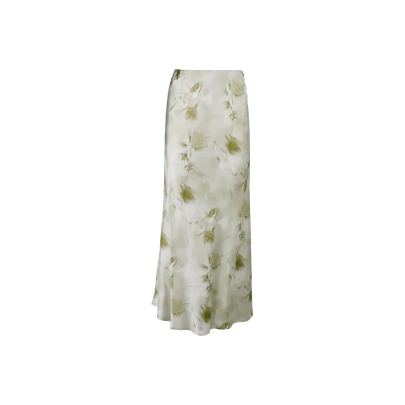 THE SEA LIFE SS24 Casual Long Skirt Women's Shimmer Green-0