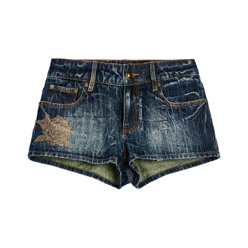 Ed Hardy SS24 Denim Shorts Women's Indigo-0