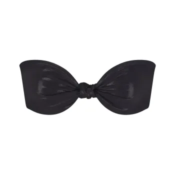 SKIMS LIQUID SHINE SWIM KNOTTED BANDEAU BIKINI TOP Bikini Women's ONYX/Onyx