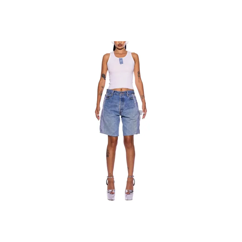 SAMI MIRO VINTAGE PORTERHOUSE LONG SHORT IN DENIM Denim Shorts Women's Vintage Blue-0