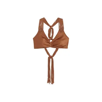 Victoria's Secret VS Archives Swim Macrame Fringe Bralette Bikini Top / C Bikini Women's Caramel