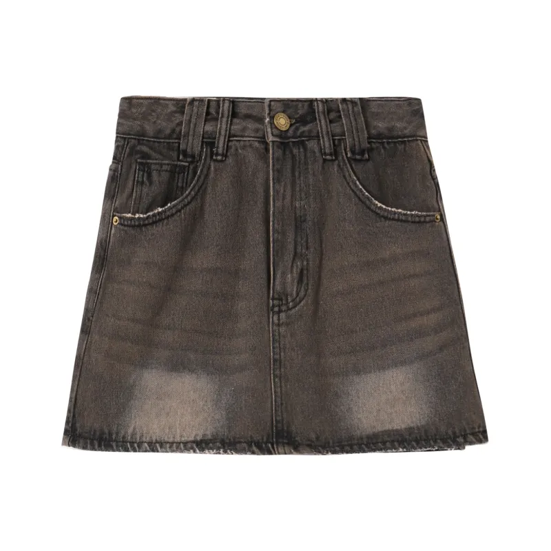 XUANSHU Denim Short Skirts Women's-3