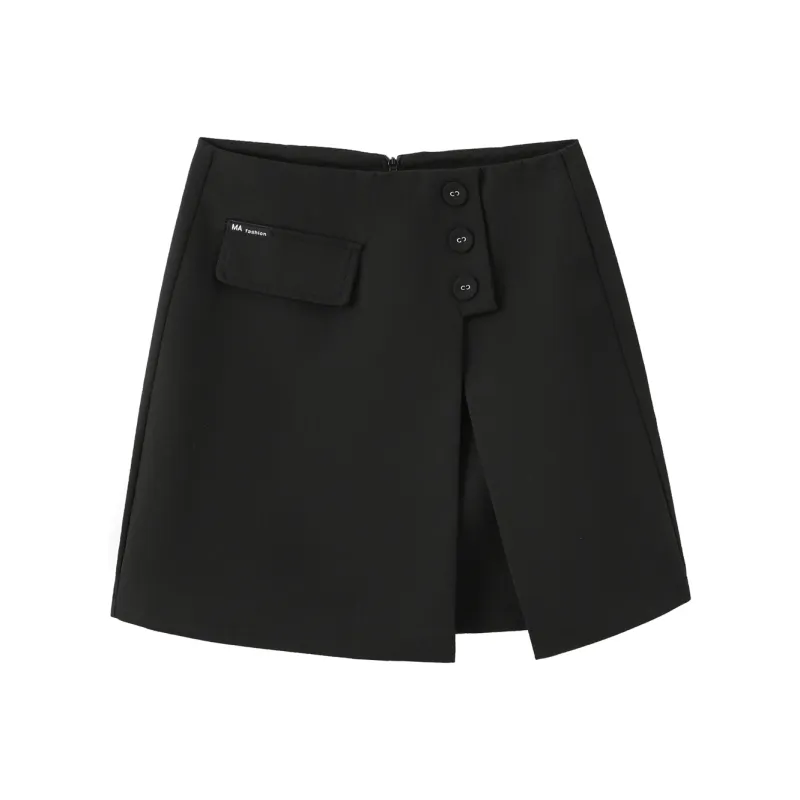 0571 Family Casual Short Skirts Women's Black-0