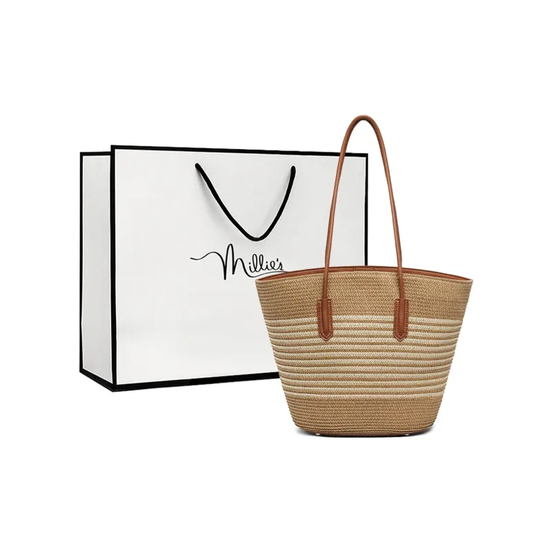 MILLIE'S Fabric Portable Underarm Shoulder Bag Regular Women's White & Brown-0