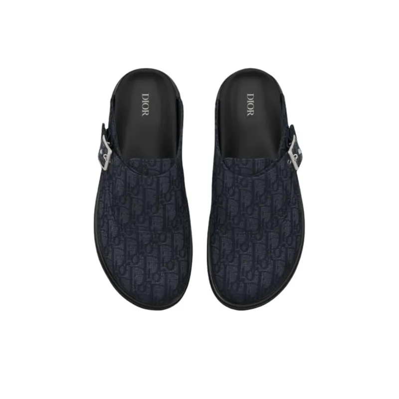 DIOR Aqua EVA Rubber Sole Quiet Closed Toe Slippers Unisex Black-3