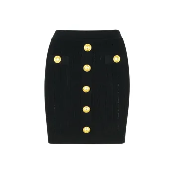 BALMAIN Button Detailed High Rise Mini Skirt