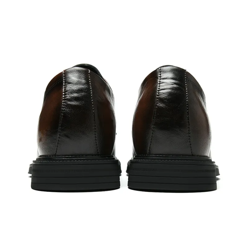 HLA Dress Shoes Men Low Top Black/Brown-8