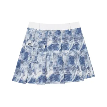 EUROPEAN TOUR Casual Short Skirts Women's Blue Print