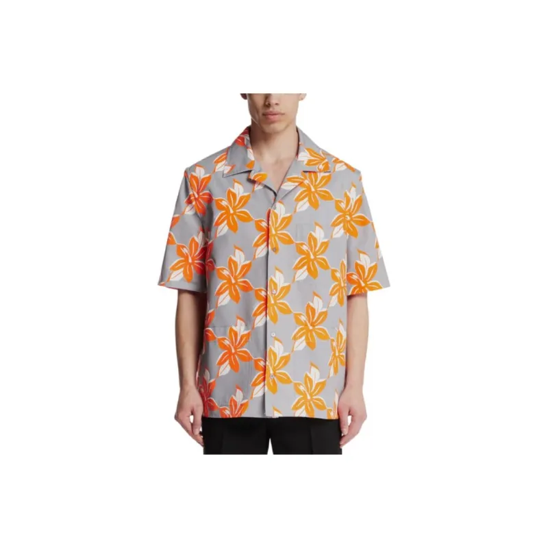 GUCCI Shirts Men Gray Orange-0