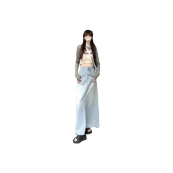 XIANSINIAO Denim Long Skirt Women's