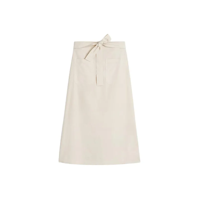 TOTEME Tie waist Cotton Midi Skirt-0