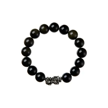 Stone Notes Obsidian Bracelets Unisex