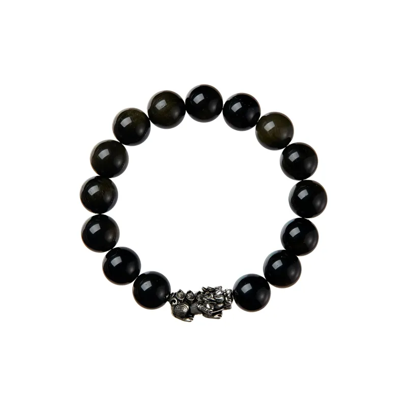 Stone Notes Obsidian Bracelets Unisex-8