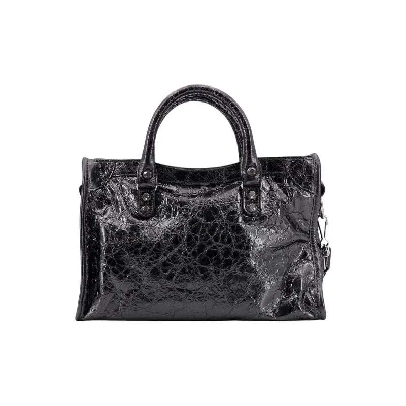 Balenciaga Le City Leather One Shoulder Handbag Small Size Women's Gray-2