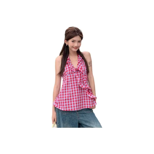 Mu Xiao Xin T Shirts Women's Plaid