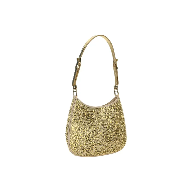 PRADA Cleo Crystal Shoulder Bag Mini Women's Gold-2