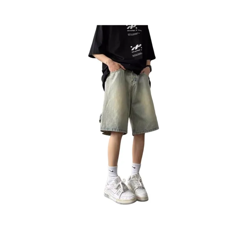 KVIV Denim Shorts Men Yellow Mud -0