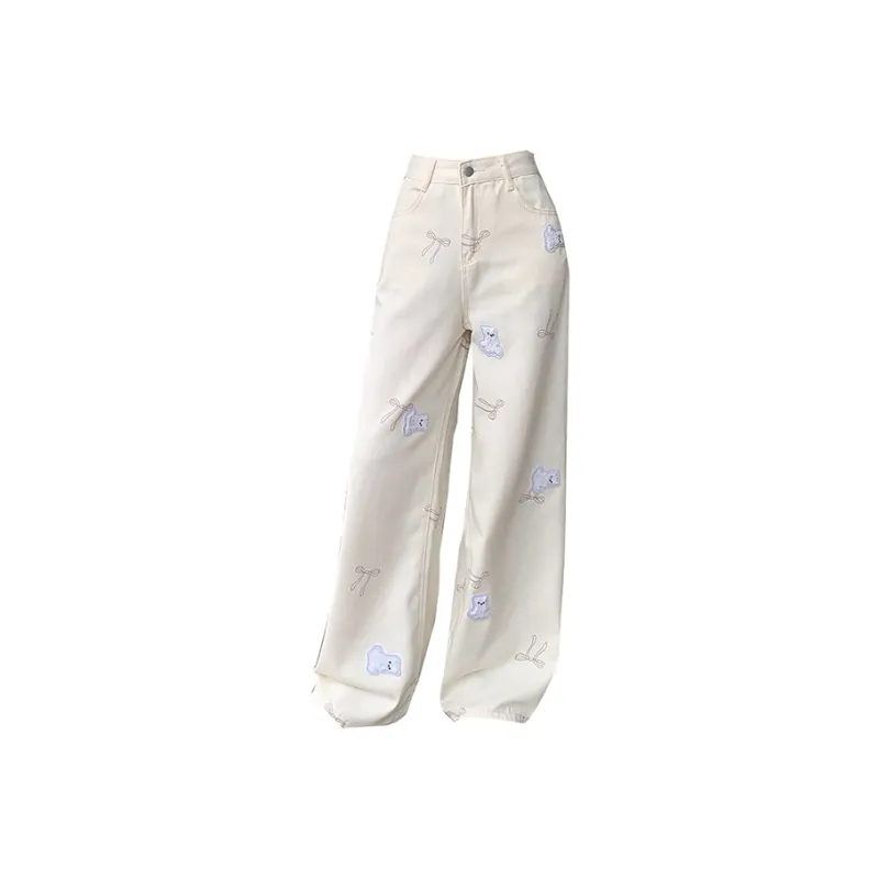 HUINIAN Jeans Women's Custard-0