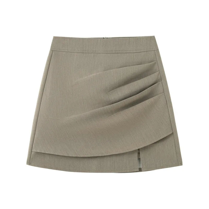 0571 Family Casual Short Skirts Women's Khaki-0