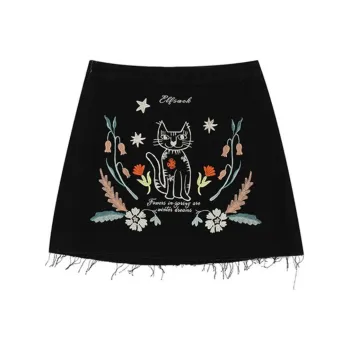 ELF SACK Casual Short Skirts Women's Calm Black