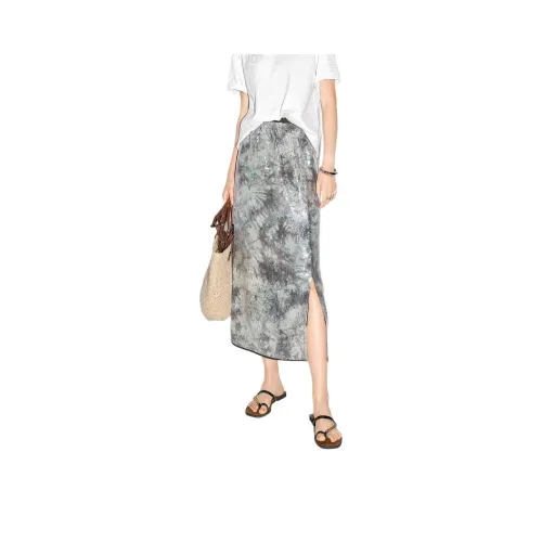 Bethine Casual Long Skirt Women's Iridescent Gray Green
